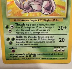 Pokemon TCG Nidoking Base Set Holo Unlimited Rare Card 11/102 - Image 3