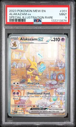 Pokemon Alakazam ex 201/165 2023 S&V 151 Special Illustration Rare Card - PSA 9 - Image 1