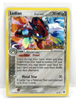 2006 Pokemon LEDIAN Ex Dragon Frontiers REVERSE HOLO Rare STAMPED Card 18/101 NM - Image 1