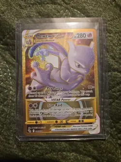 Pokemon Mewtwo VSTAR Gold Secret Rare Holo Card 086/078 Pokemon Go - Image 1