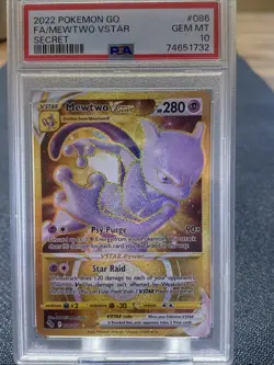 PSA 10 Pokemon TCG Mewtwo Vstar Pokemon Go 086/078 Holo Secret Rare - Image 1