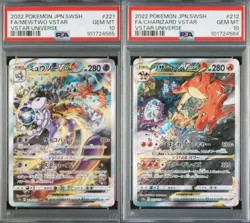 PSA 10 Sequential Pokemon Japanese Charizard Mewtwo VSTAR Universe 212 221 Sar - Image 1