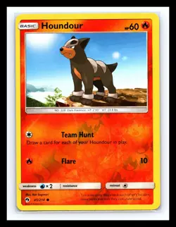 💥 Pokemon TCG Houndour Sun & Moon - Lost Thunder 45/214 Reverse Holo - Image 1