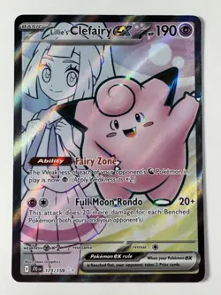 Pokemon: Lillie's Clefairy EX Ultra Rare Full Art 173/159 JT (Near Mint) - Image 1