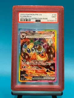 2025 POKEMON PRE EN-SPECIAL ILLUSTRATION RARE #146 FLAREON EX PSA 9 - Image 1