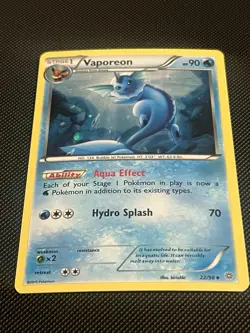 Vaporeon (22/98) XY: Ancient Origins - Holo - Exclusive - 2015 - Pokemon TCG - Image 2