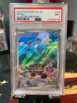 PSA 9 Marill 204/193 Paldea Evolved Illustration Rare Pokemon - Image 1