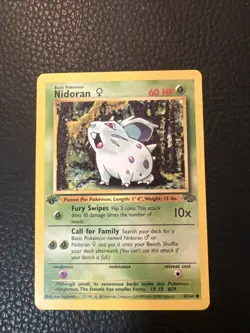 ! 1st Edition Nidoran Pokemon 1999 Jungle 57/64 WoTC Vintage TCG LP+ - Image 1