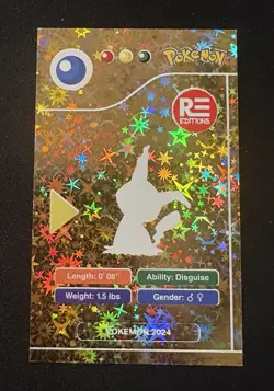 Pokemon Mimikyu Black Cracked Ice Holo Pokedex Black Edition 2024 Peru - Image 2