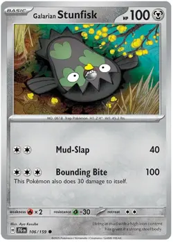 GALARIAN STUNFISK 106/159 Common Journey Together Pokemon - Image 1