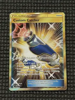 Custom Catcher - 231/214 - Pokemon Lost Thunder Sun & Moon Secret Rare Gold NM - Image 1