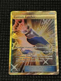 Custom Catcher - 231/214 - Pokemon Lost Thunder Sun & Moon Secret Rare Gold NM - Image 2
