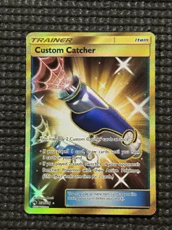 Custom Catcher - 231/214 - Pokemon Lost Thunder Sun & Moon Secret Rare Gold NM - Image 3
