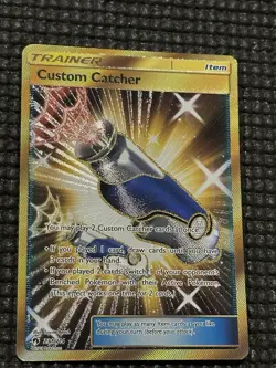 Custom Catcher - 231/214 - Pokemon Lost Thunder Sun & Moon Secret Rare Gold NM - Image 4