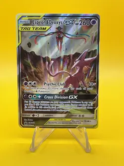 Espeon & Deoxys GX SM240 Tag Team Sun & Moon Black Star Promo Pokemon TCG (NM) - Image 1