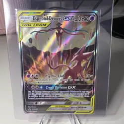 Espeon & Deoxys GX Full Art NM SM240 Sun & Moon Promo Pokemon TCG Card - Image 1
