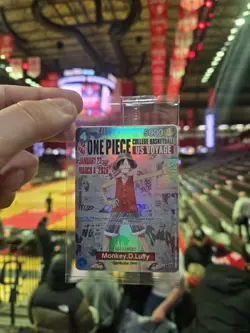 One Piece Monkey.D.Luffy College Basketball US Voyage Card & Poster (Rutgers) - Image 1