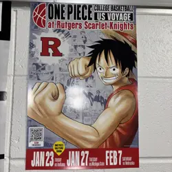 One Piece Monkey.D.Luffy College Basketball US Voyage Card & Poster (Rutgers) - Image 4