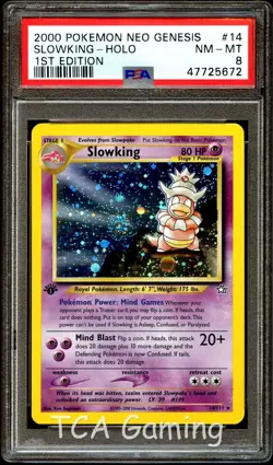 PSA 8 NM-MINT Slowking 14/111 1st Edition HOLO Neo Genesis Pokemon Card CS4-672 - Image 2