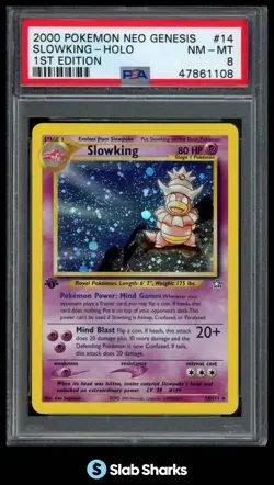 2000 POKEMON NEO GENESIS 1ST EDITION #14/111 SLOWKING HOLO PSA 8 - Image 1