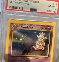 Pokemon Neo Genesis 14/111 Slowking Unlimited PSA 8 Near Mint Holo 🌀 SWIRL 🌀 - Image 3
