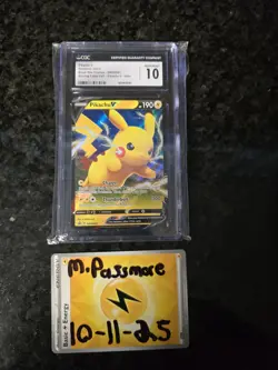 2021 Pokemon Pikachu V SWSH061 Shining Fates CGC 10 Gem Mint Black Star Promo - Image 1