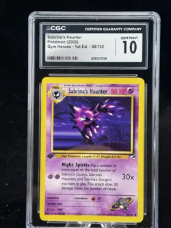 Sabrina’s Haunter #58 1st Edition Gym Heroes 2000 Pokemon CGC 10 👻 - Image 1