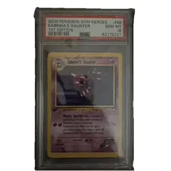 Sabrinas Haunter 1st Edition PSA 10 - Pokemon 2000 Gym Heroes - Image 1