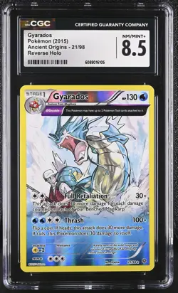 CGC 8.5 Gyarados 2015 Ancient Origins 21/98 Reverse Holo Pokemon Card - Image 1