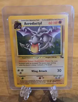 Aerodactyl 1/62 Fossil Pokemon Card Unlimited WOTC LP NM - Image 1