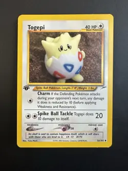 Pokemon Card Neo Destiny 1st Edition Uncommon: Togepi 56/105 Regular WOTC MP - Image 1