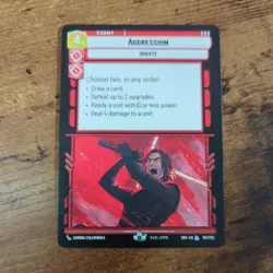 Star Wars Unlimited Spark Of Rebellion Legendary Card #155 Aggression - Image 1
