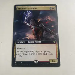 MTG - STORMFIST CRUSADER - RARE - THRONE OF ELDRAINE - NM - EXTENDED ART - Image 1