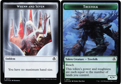 Treefolk / Emblem Wrenn and Seven Dbl-Sided FOIL Token Innistrad Remastered MTG - Image 1