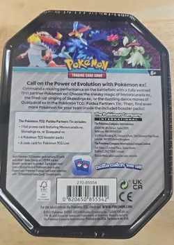 Sealed Pokemon TCG Paldea Partners Tin featuring Skeledirge EX NEW-4 packs incl. - Image 3