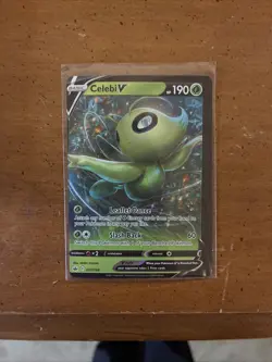 Celebi V Pokemon Card Chilling Reign MISCUT - Image 2