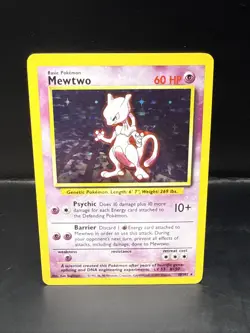 Pokemon Mewtwo 10/102 Holo Rare Base Set 1999 Pokemon Card E - Image 2