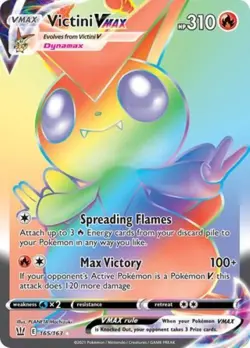 Pokemon Victini VMAX 165/163 Battle Styles Rainbow Secret Rare Card - Image 1