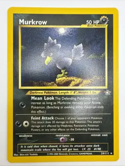 Murkrow 24/111 Neo Genesis Regular Rare Vintage Pokemon Card - Image 3