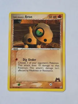 Team Magma's Aron 59/95 2004 EX Team Magma VS Team Aqua Pokemon Card - Image 1