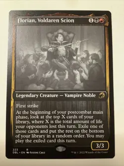 MTG DBL: Florian, Voldaren Scion (Legendary Creature Vampire) Grayscale Rare 223 - Image 1