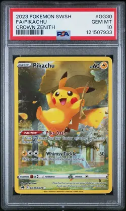 2023 Pokemon Crown Zenith Pikachu Full Art GG30 PSA 10 - Image 1