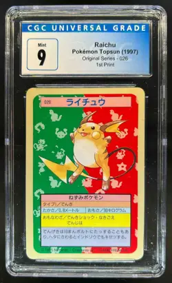 1997 Pokemon Topsun Raichu Original Series 1st Print #026 CGC 9 - Image 1