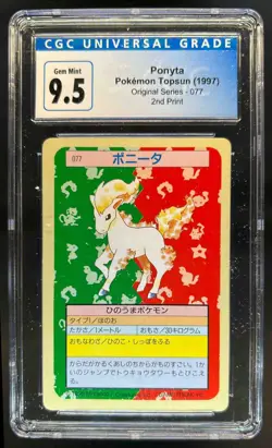 1997 Pokemon Topsun Ponyta Original Series 2nd Print #077 CGC 9.5 - Image 1