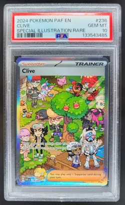 2024 Pokemon Paldean Fates Clive 236/091 Special Illustration Rare PSA 10 MS7 - Image 1