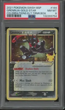 2021 Pokemon Celebrations GRENINJA GOLD STAR #144 Black Star Promo PSA 8 #2 JFB4 - Image 1