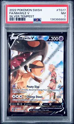 2022 Pokemon Silver Tempest Mawile V TG17 Trainer Gallery PSA 7 - Image 1