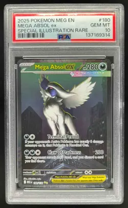 2025 Pokemon Mega Evolution Absol ex Special Illustration Rare #180/132 PSA 10 - Image 1