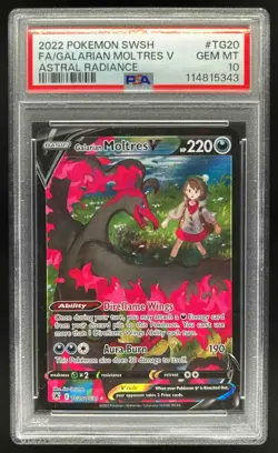 2022 Pokemon SWSH Galarian Moltres V Trainer Gallery #TG20/TG30 PSA 10 - Image 1