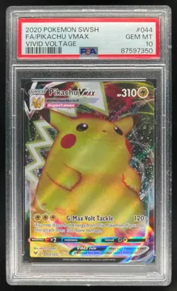 2020 Pokemon SWSH Vivid Voltage Pikachu VM #044/185 PSA 10 - Image 1